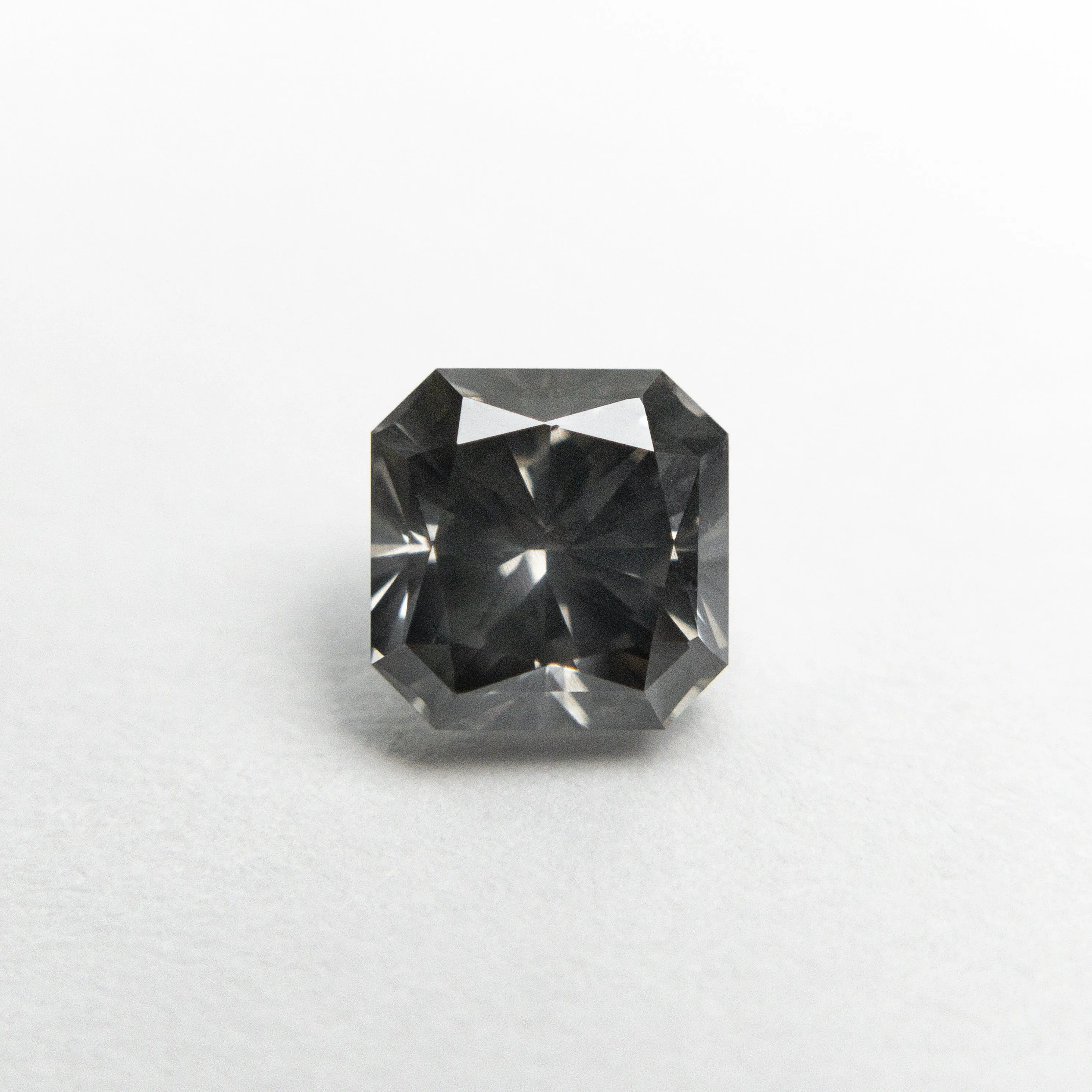 0.85ct 5.14x5.10x3.76mm SI1 Fancy Dark Grey Cut Corner Square Brilliant 19923-16