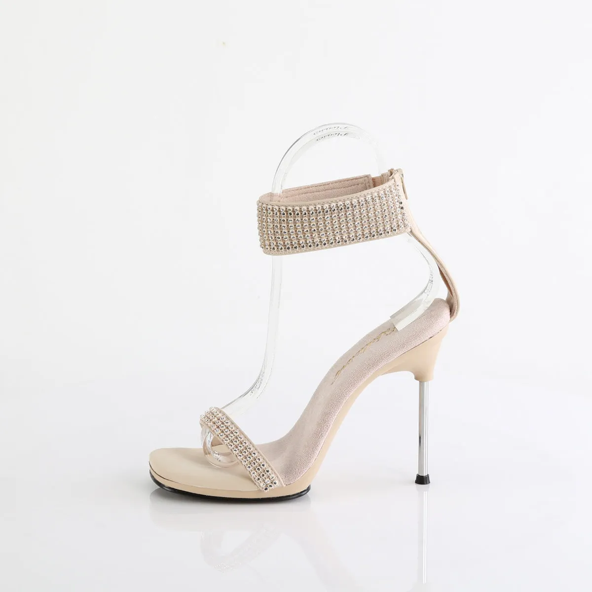 4 Inch Heel CHIC-40 Tan Rhinestone