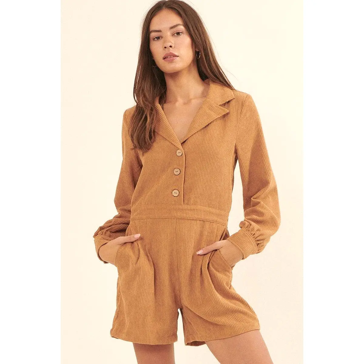 A Woven Corduroy Romper