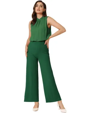 Allegra K - High Waist Flare Leg Rompers