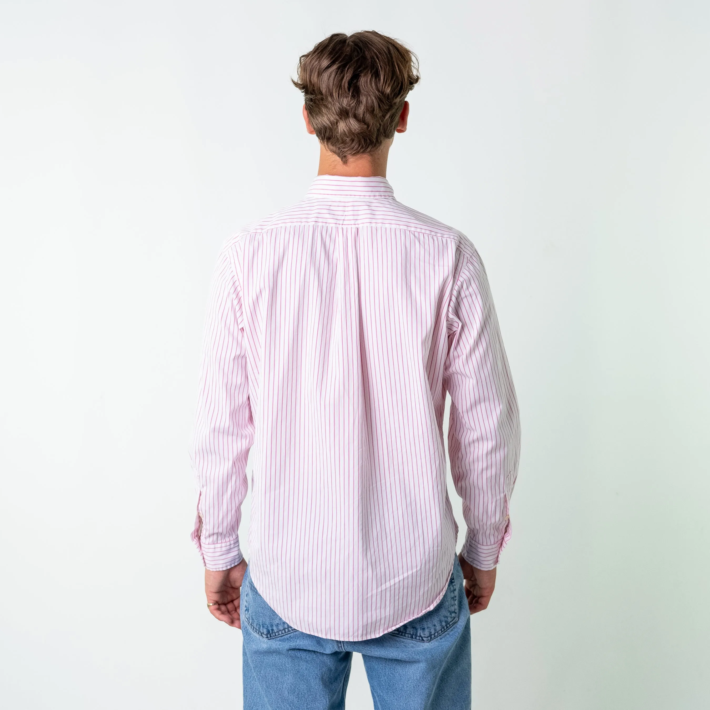 Baby Pink 90s Polo Ralph Lauren Classic Fit Longsleeve Casual Shirt (L)