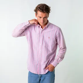 Baby Pink 90s Polo Ralph Lauren Longsleeve Casual Shirt (L)