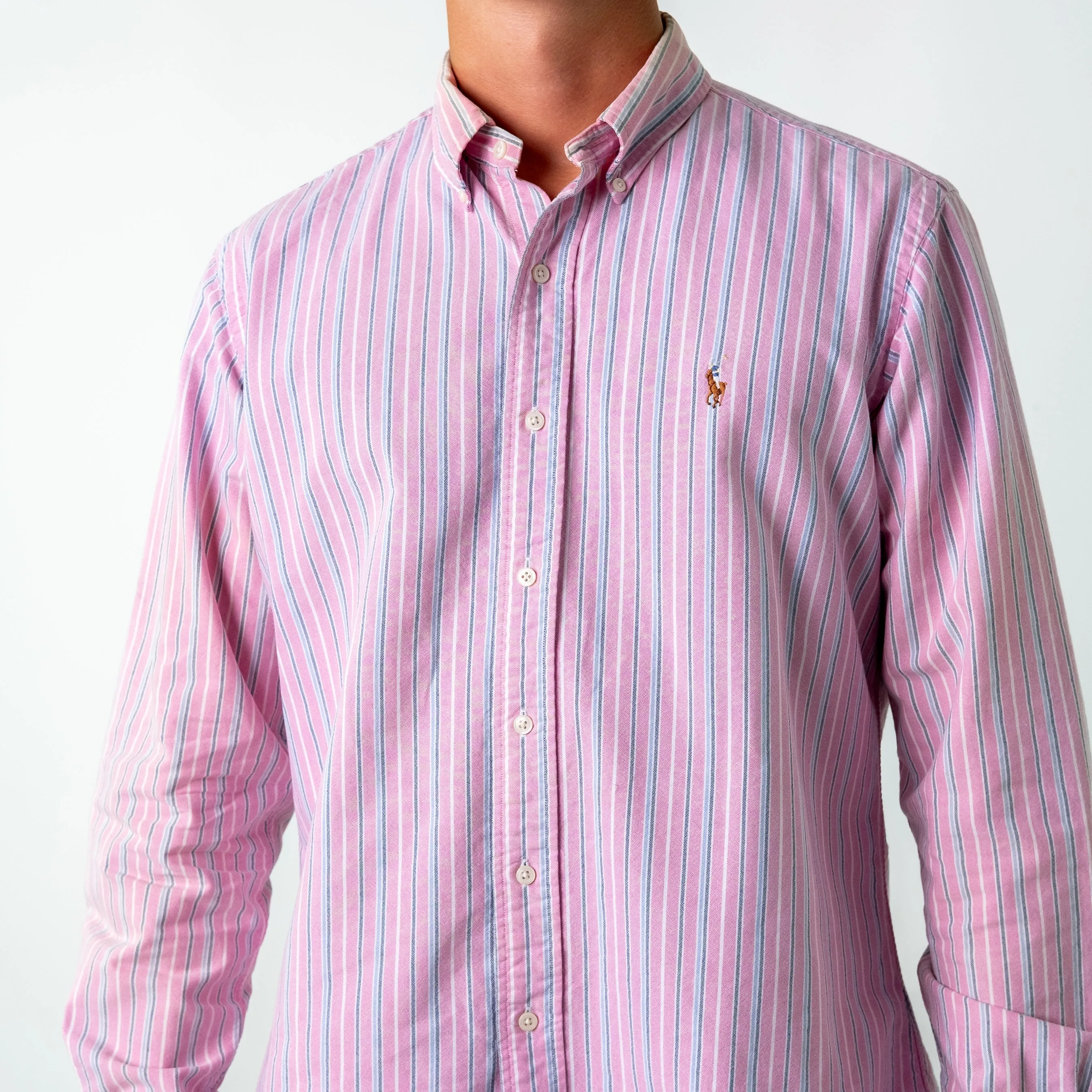 Baby Pink 90s Polo Ralph Lauren Longsleeve Casual Shirt (L)