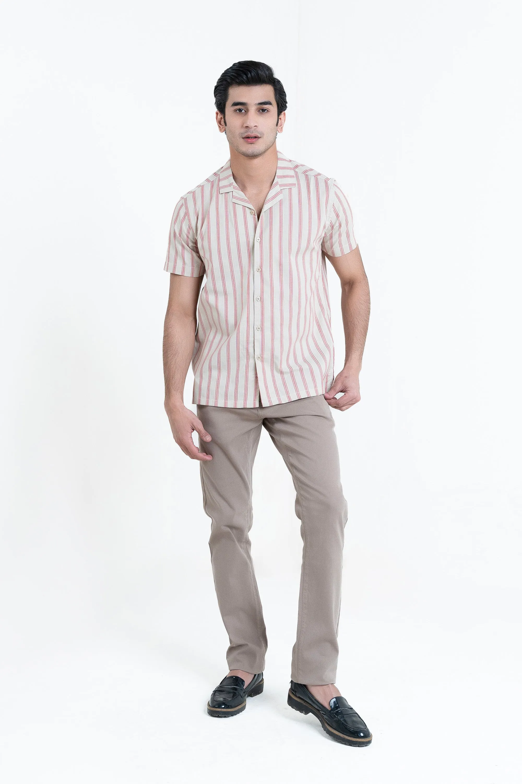 Beige Half Sleeves Casual Shirt