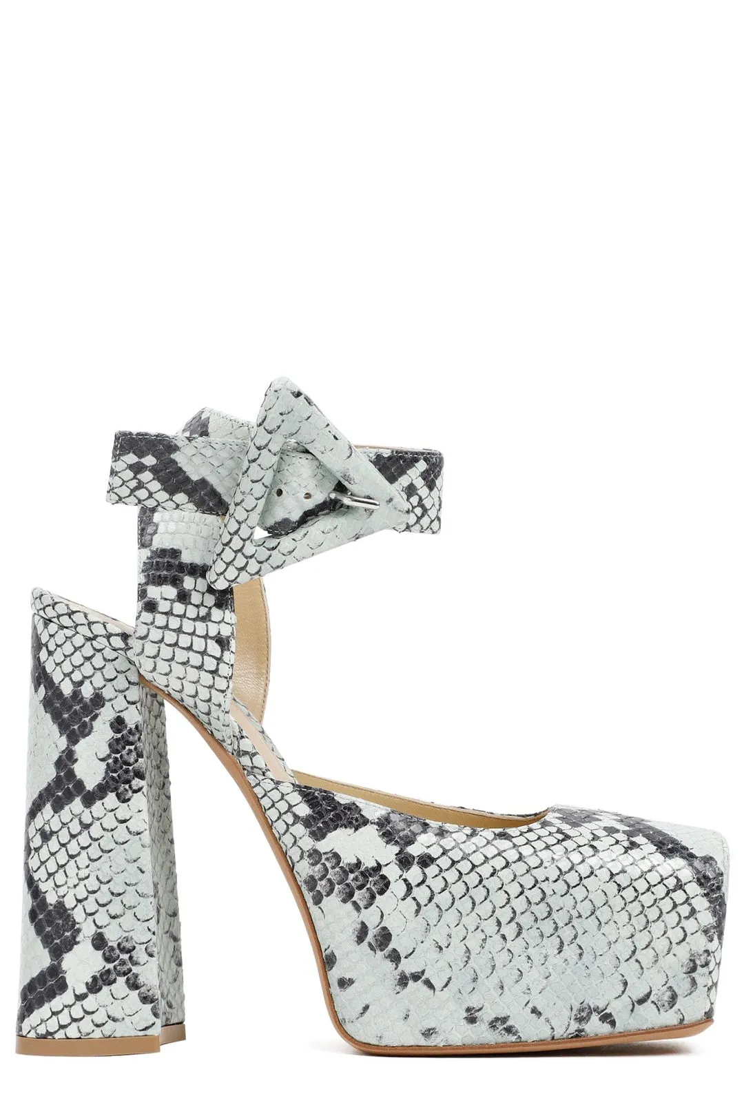 Bottega Veneta Animal Printed Squared Toe Pumps