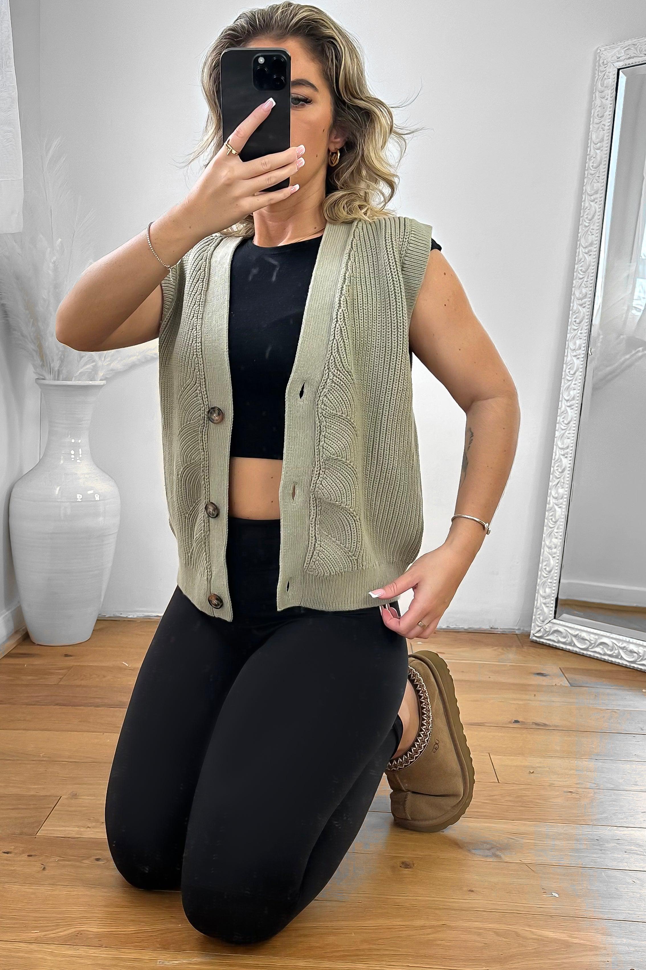 Buttoned Front Sleeveless Cardigan