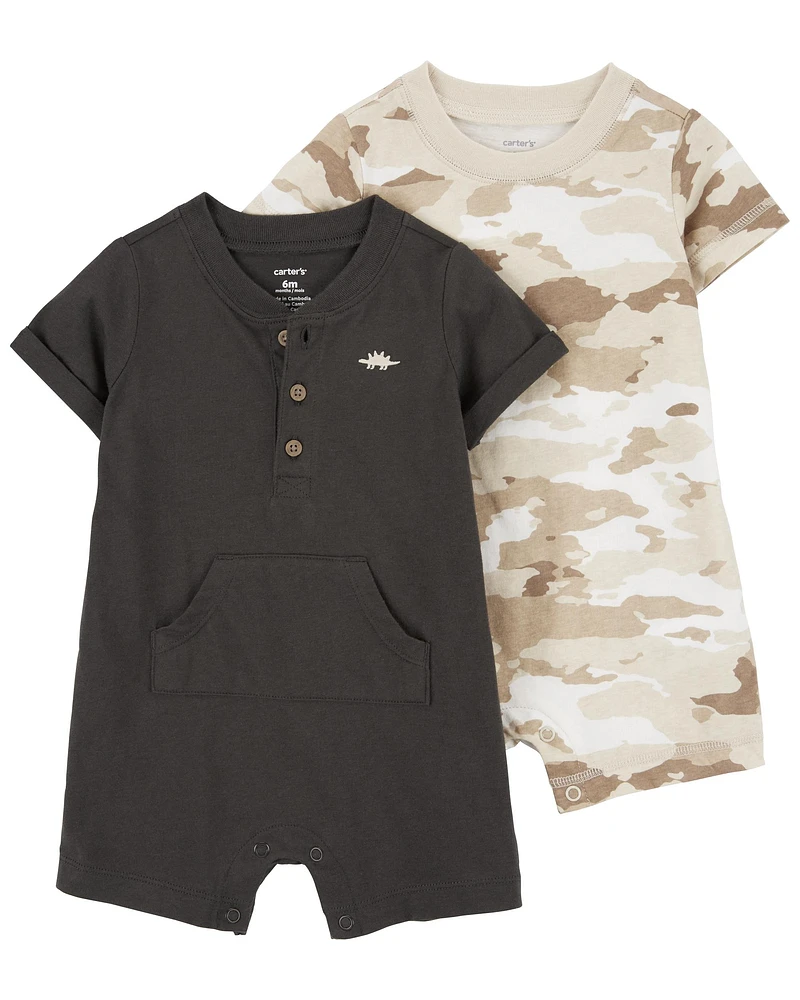 Carters Oshkosh Baby 2-Pack Cotton Rompers