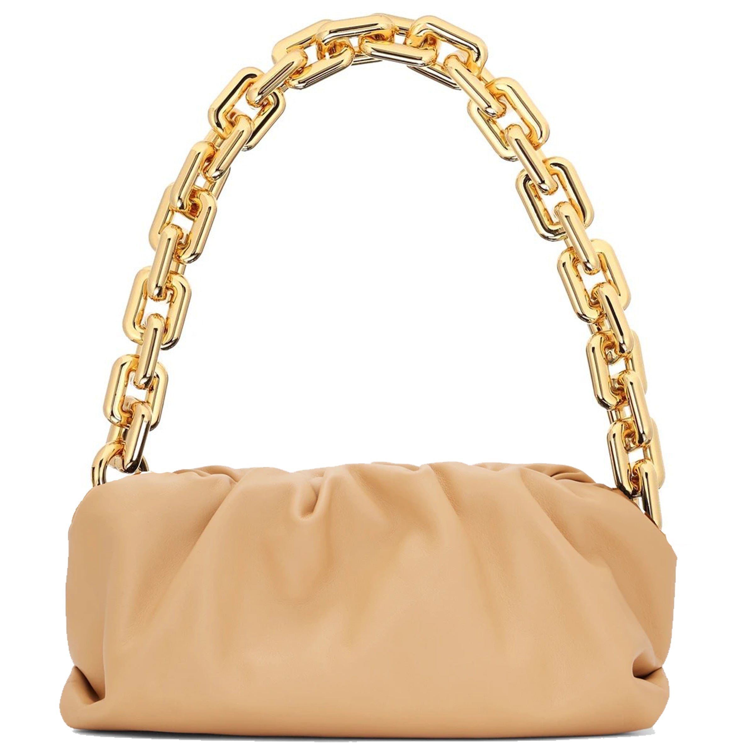 Chain Pouch Smooth, Almond/Gold