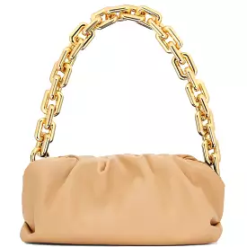 Chain Pouch Smooth, Almond/Gold