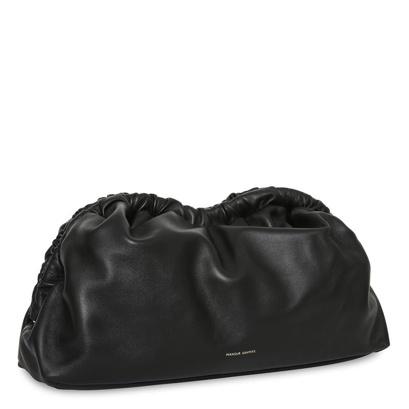 Cloud Clutch Lambskin, Black/Flamma