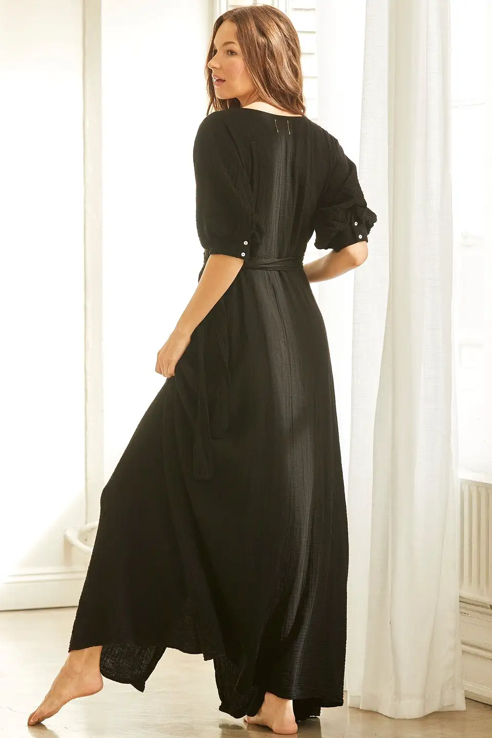 Condesa Wrap Maxi Dress - Black