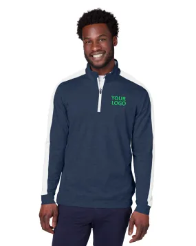 Custom Puma Men's Cloudspun Quarter-Zip, Navy Blaze Heather