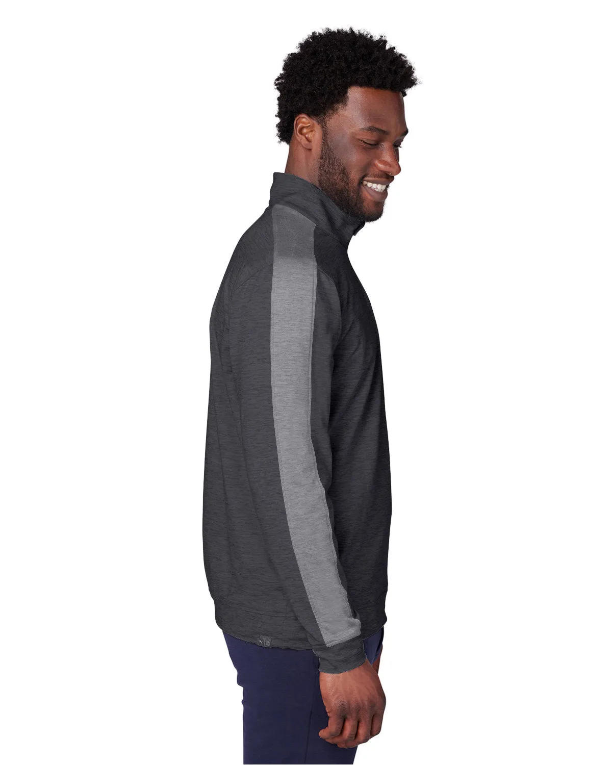 Custom Puma Men's Cloudspun Quarter-Zip, Puma Black Heather