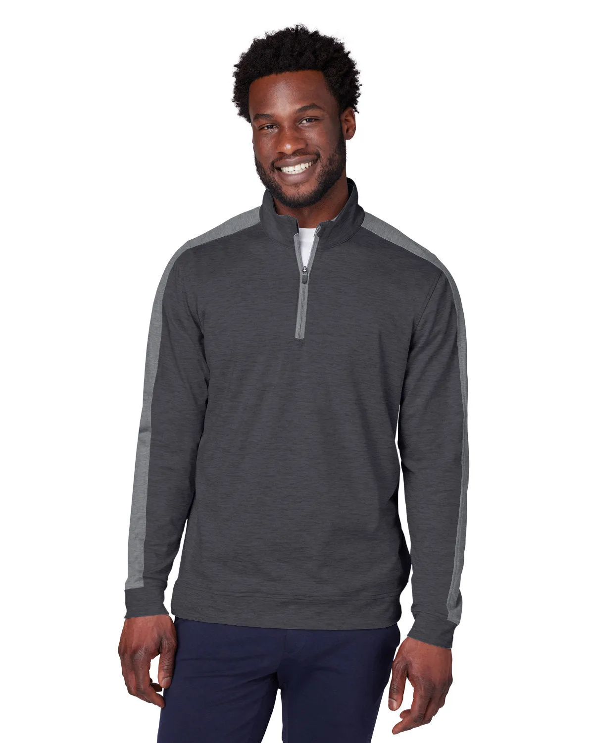 Custom Puma Men's Cloudspun Quarter-Zip, Puma Black Heather