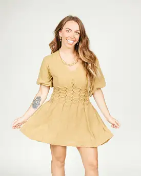 Evelyn Smocked Waist Mini Dress