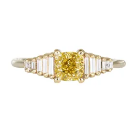 Fancy Yellow Diamond Ring with GIA certified diamond