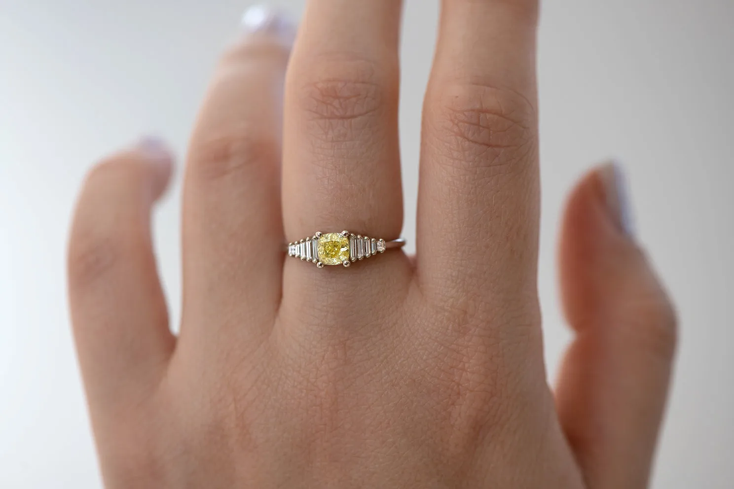 Fancy Yellow Diamond Ring with GIA certified diamond