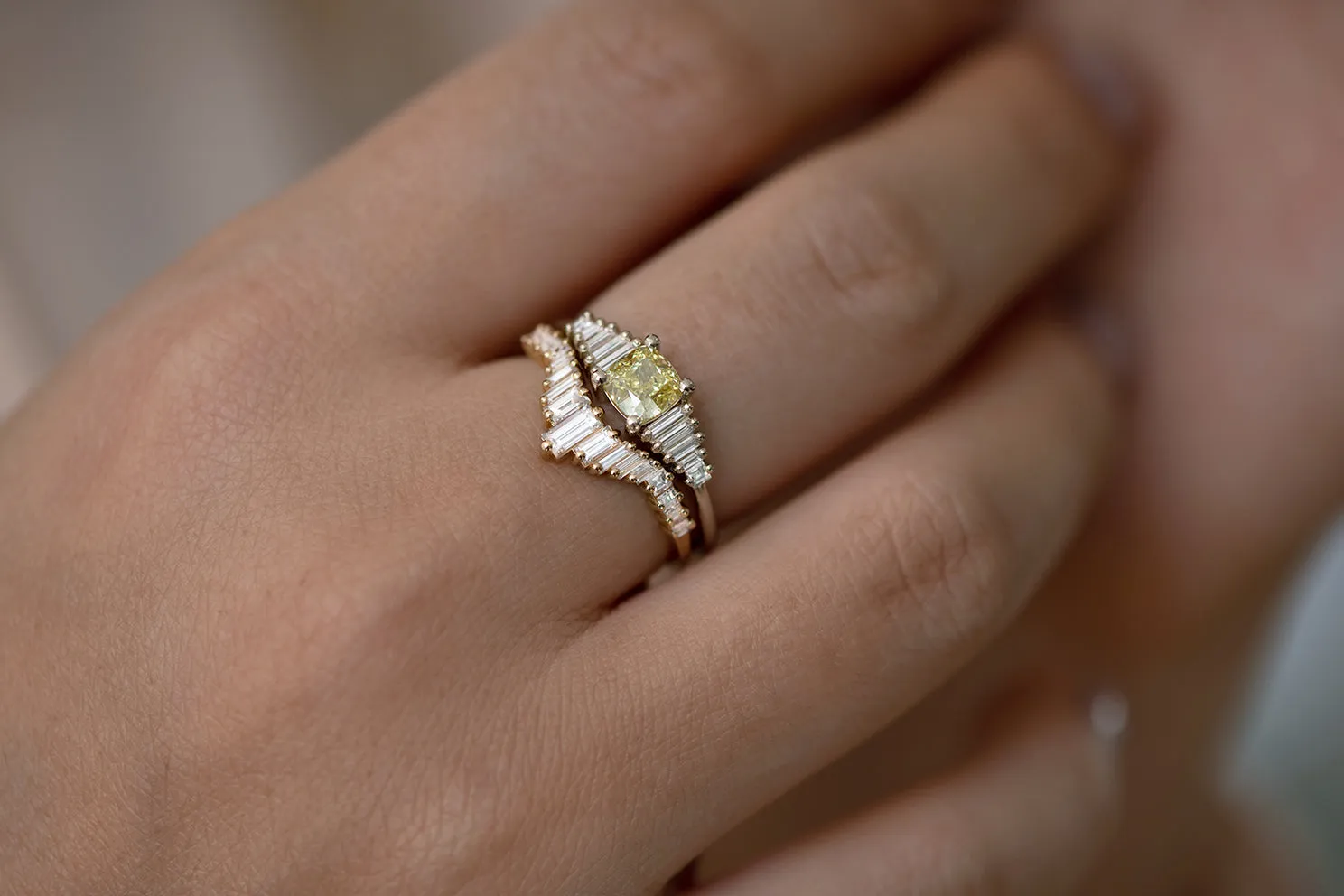 Fancy Yellow Diamond Ring with GIA certified diamond