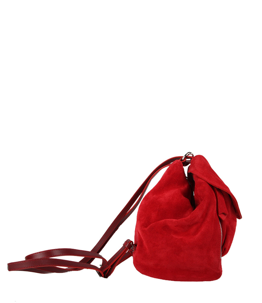 Fernweh Backpack Suede, Red