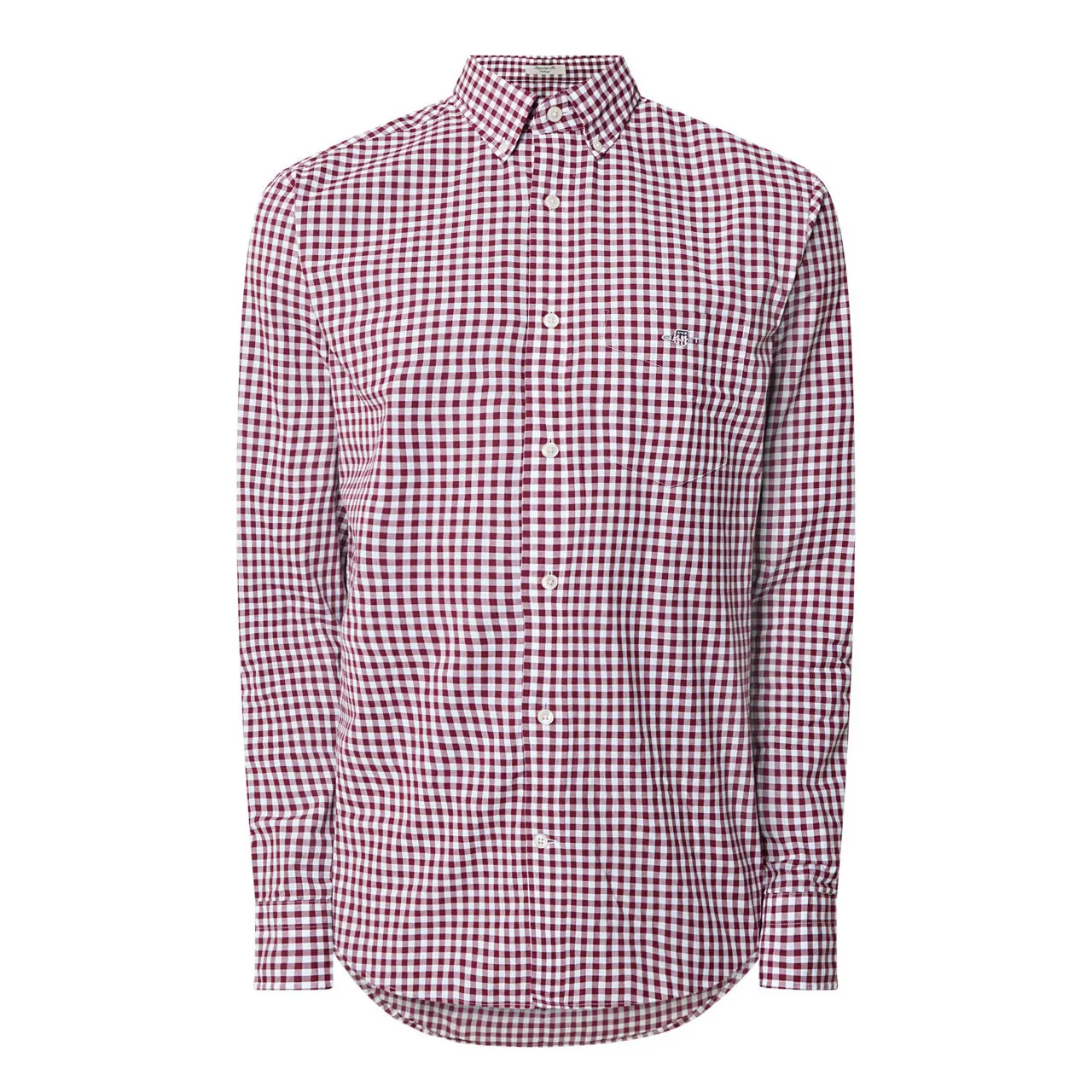 GANT Gingham Single-Cuff Casual Shirt - Wine