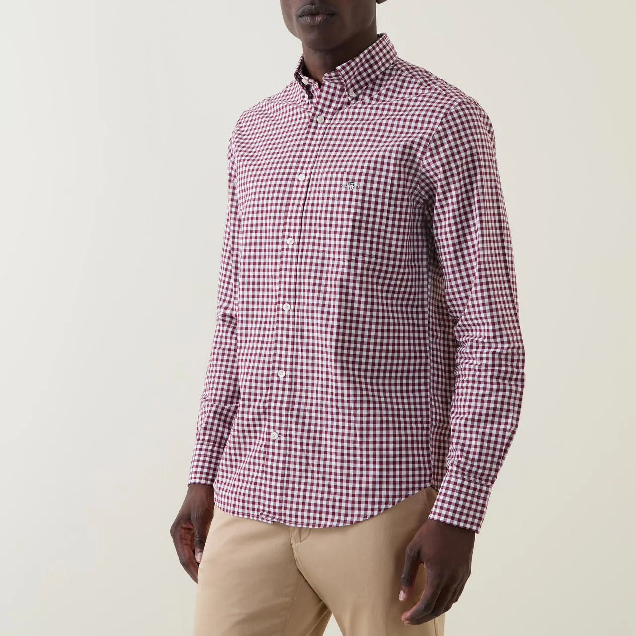 GANT Gingham Single-Cuff Casual Shirt - Wine