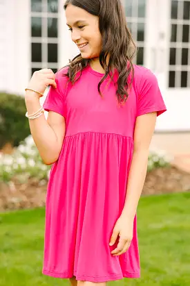 Girls: Happy Days Fuchsia Pink Babydoll Dress