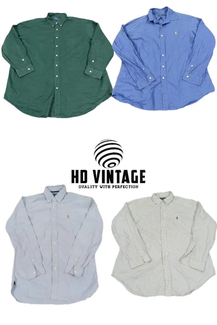 HD355 Men Vintage Ralph Lauren Shirts - 19 pcs