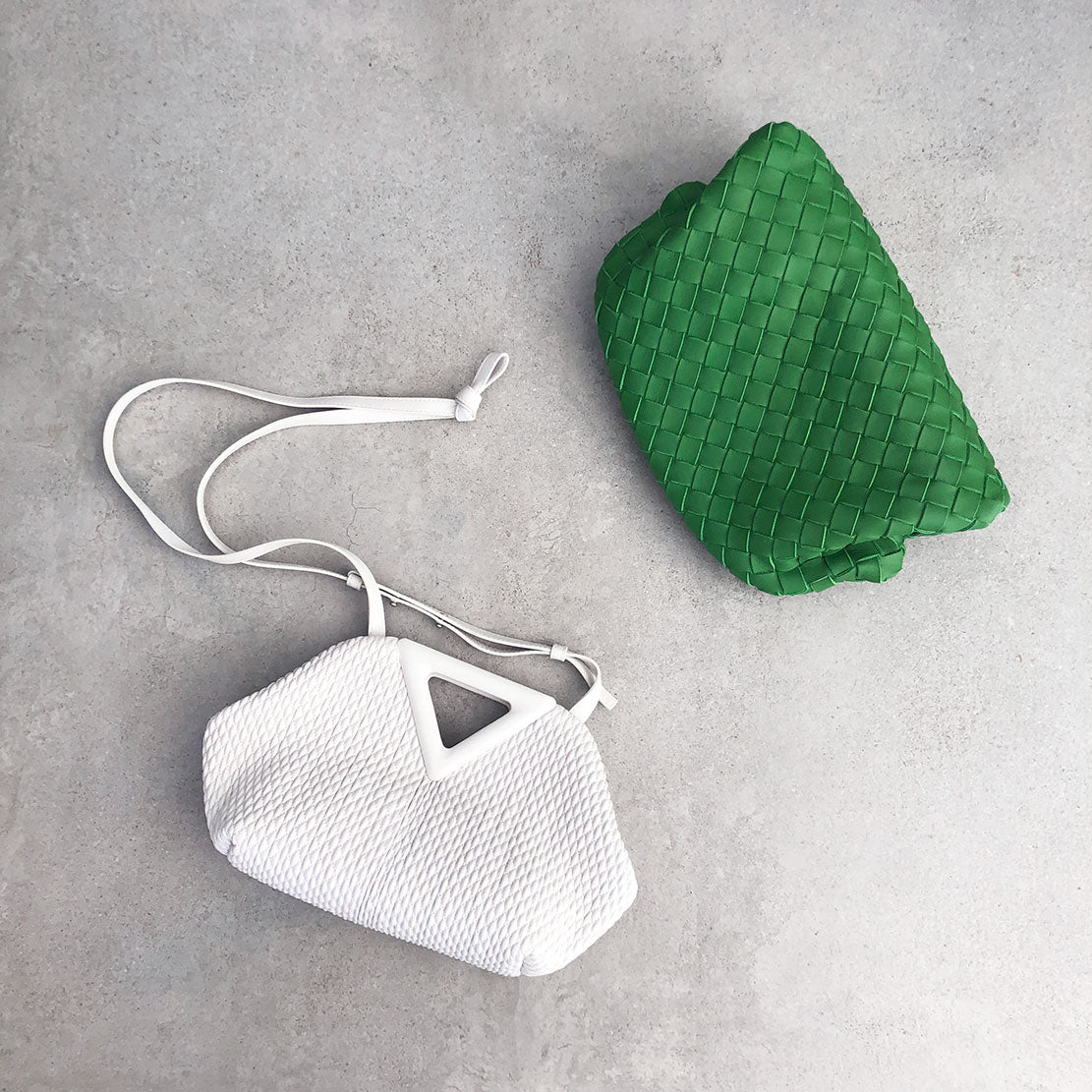 Intrecciato Pouch w/ Strap, Lawn