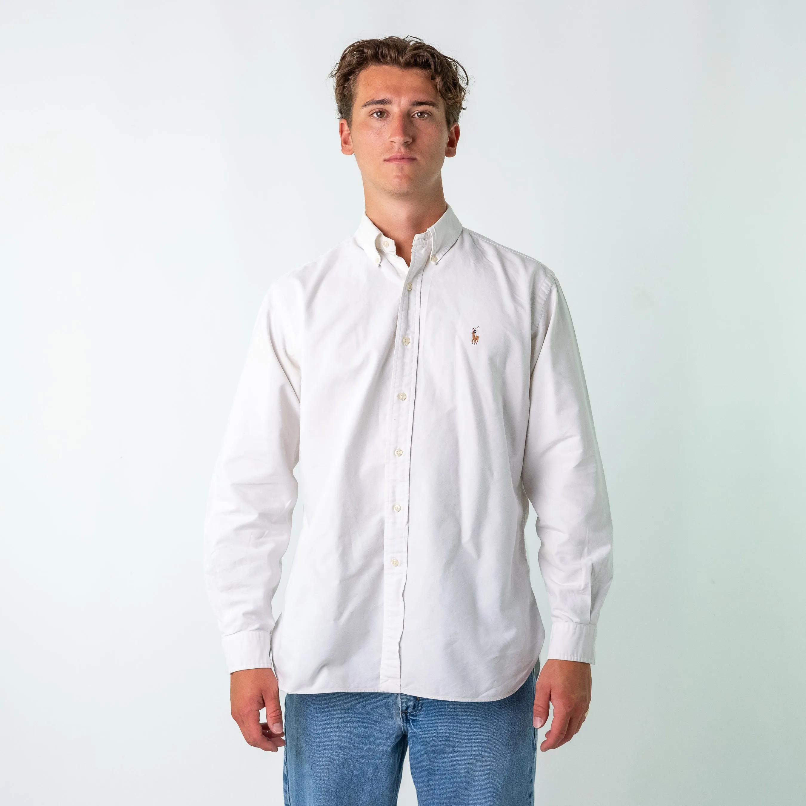 Ivory 90s Polo Ralph Lauren Longsleeve Casual Shirt (L)