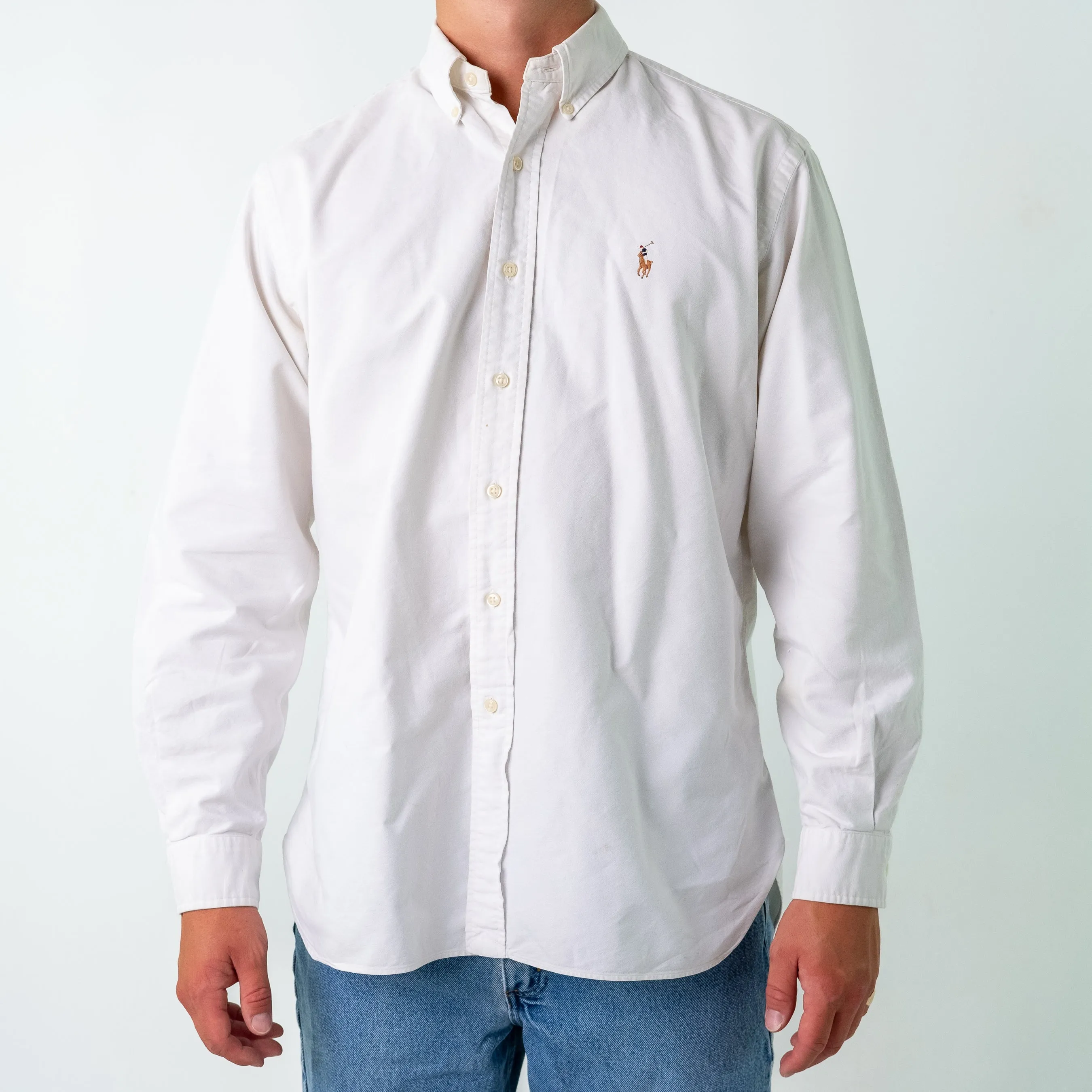 Ivory 90s Polo Ralph Lauren Longsleeve Casual Shirt (L)