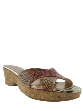 Jimmy Choo Prima Snakeskin Cork Sandals Size 7.5