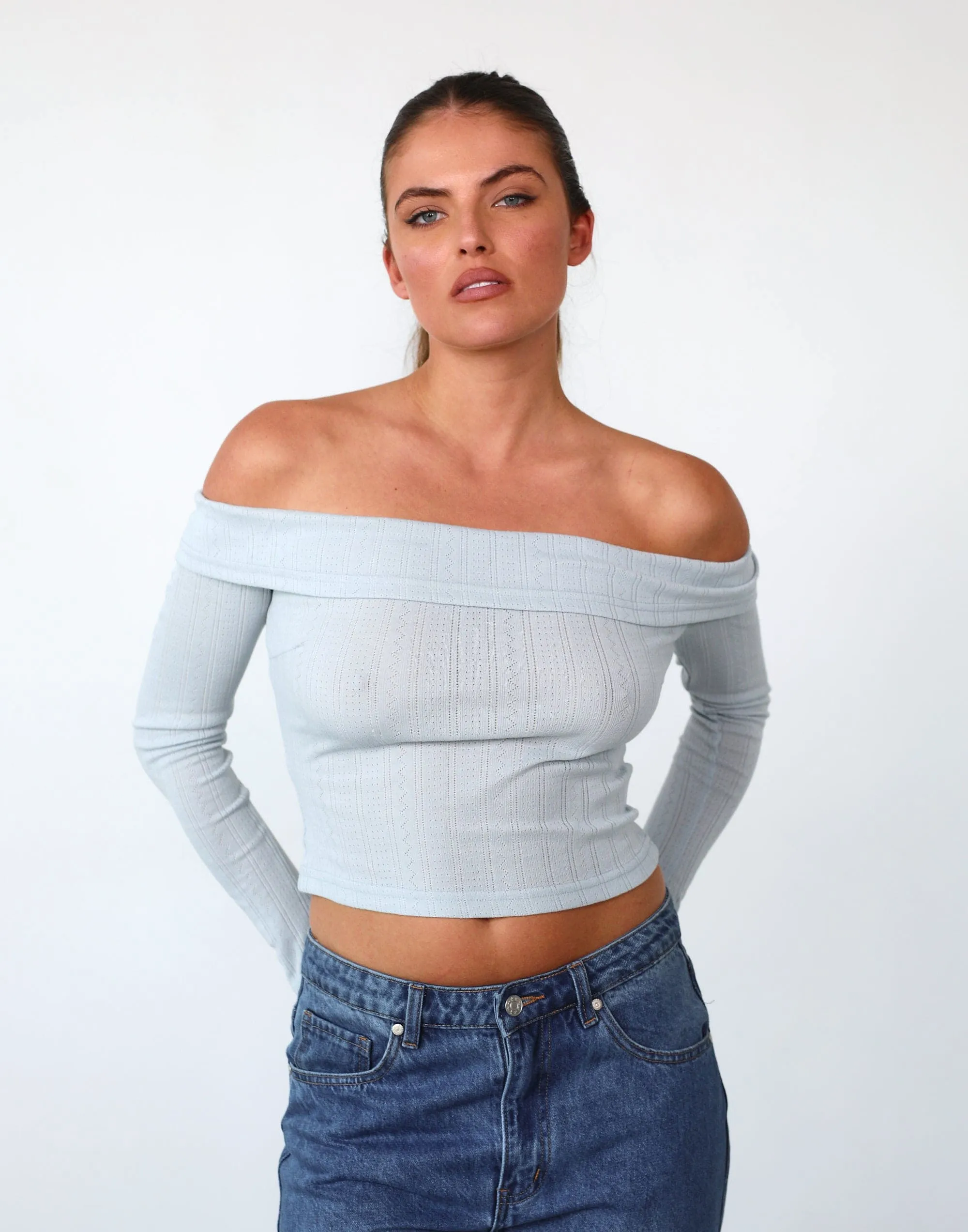 Jordyn Long Sleeve Top (Light Blue)