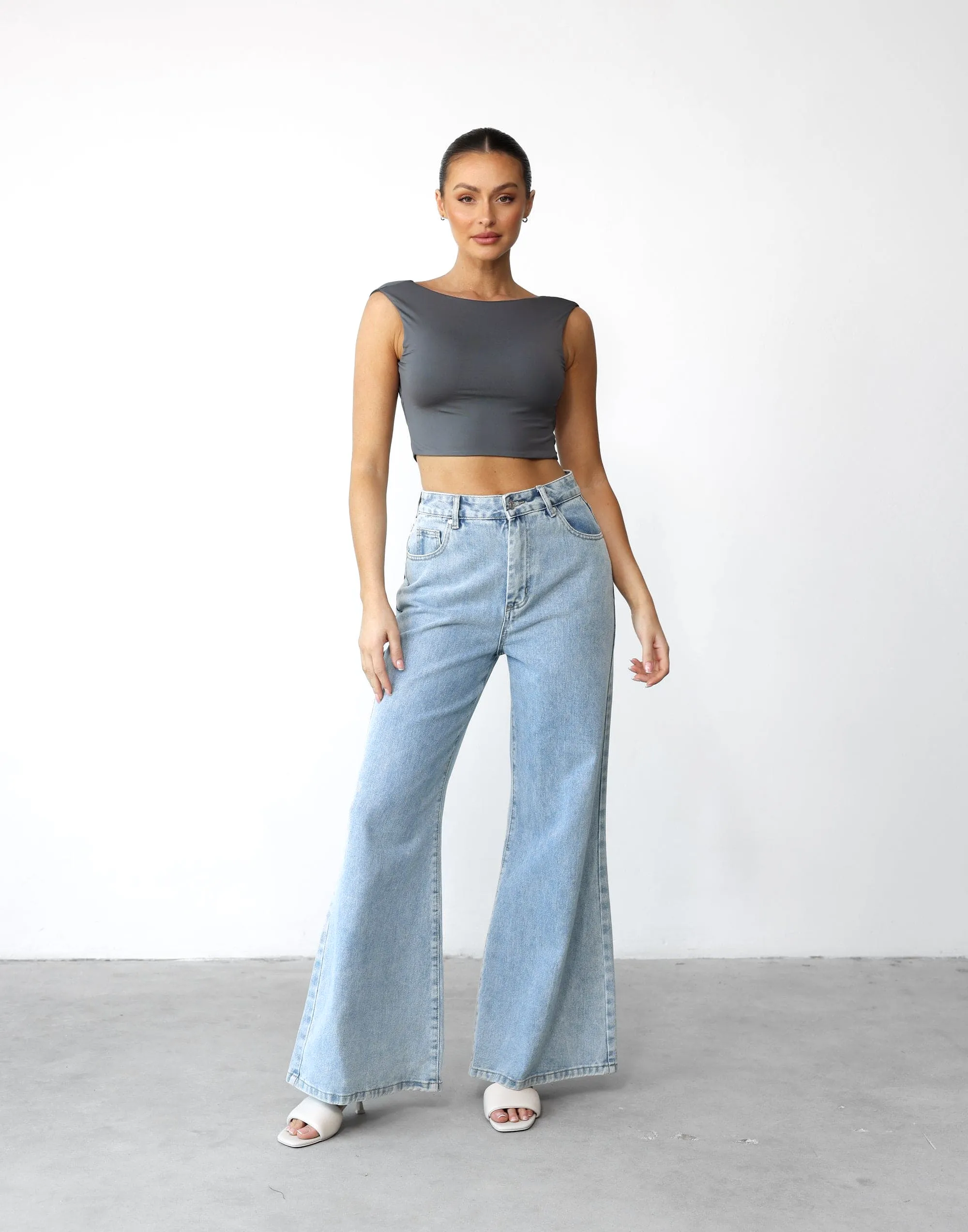 Kayce Crop Top (Slate)