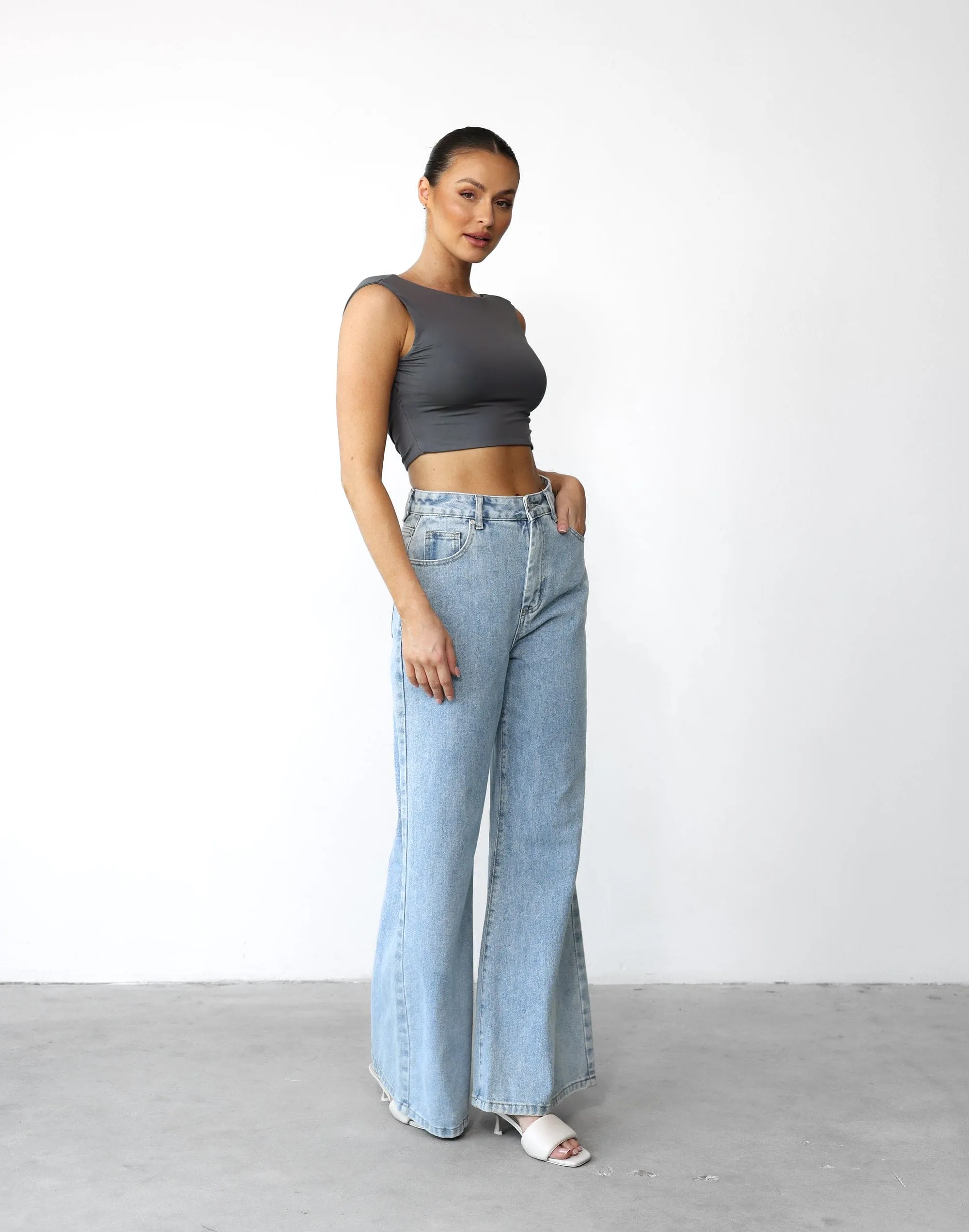 Kayce Crop Top (Slate)