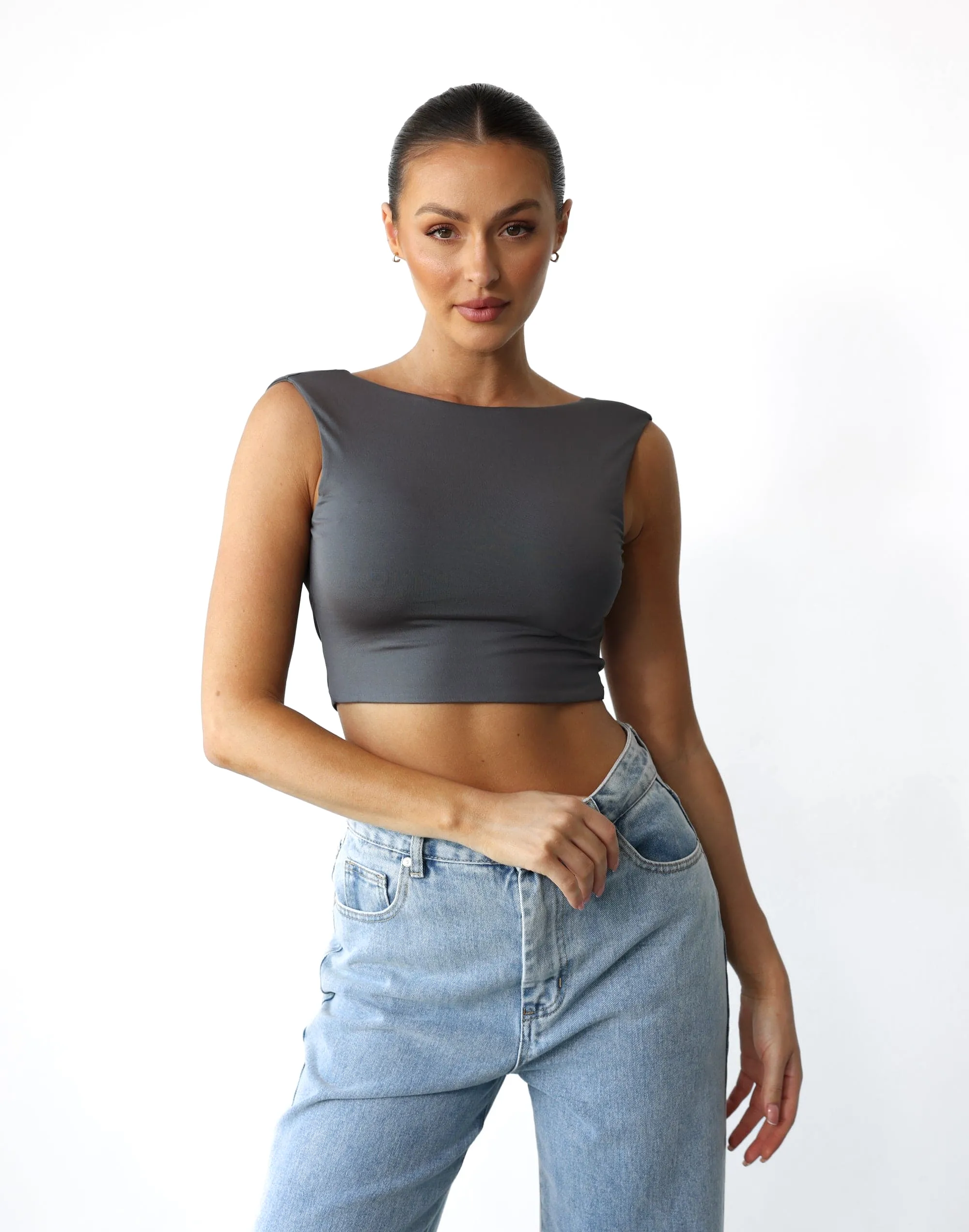 Kayce Crop Top (Slate)