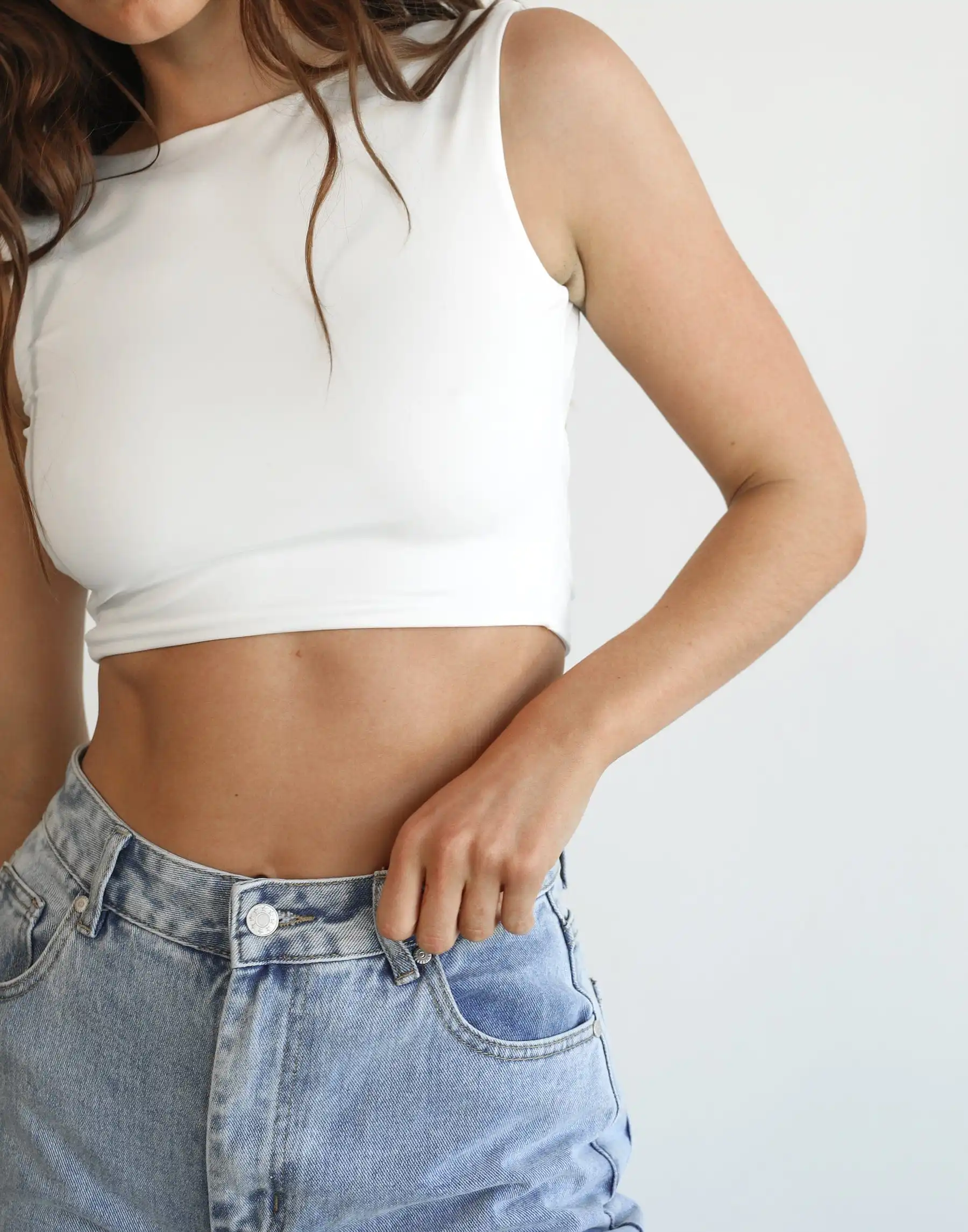 Kayce Crop Top (White)