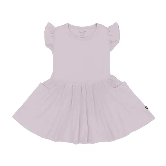 Kyte Baby Short Sleeve Pocket Dress in Wisteria