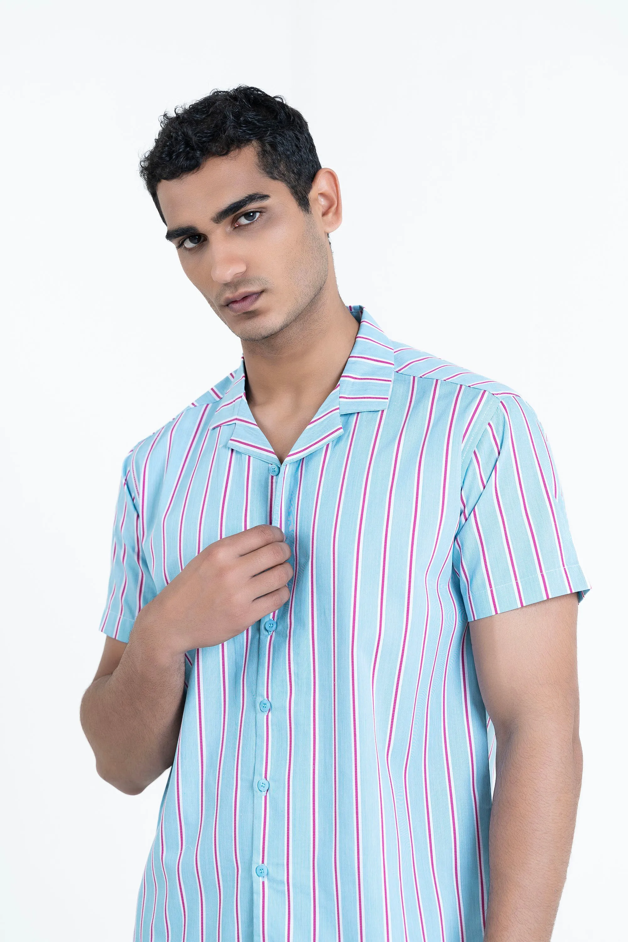 Light Blue Half Sleeves Casual Shirt