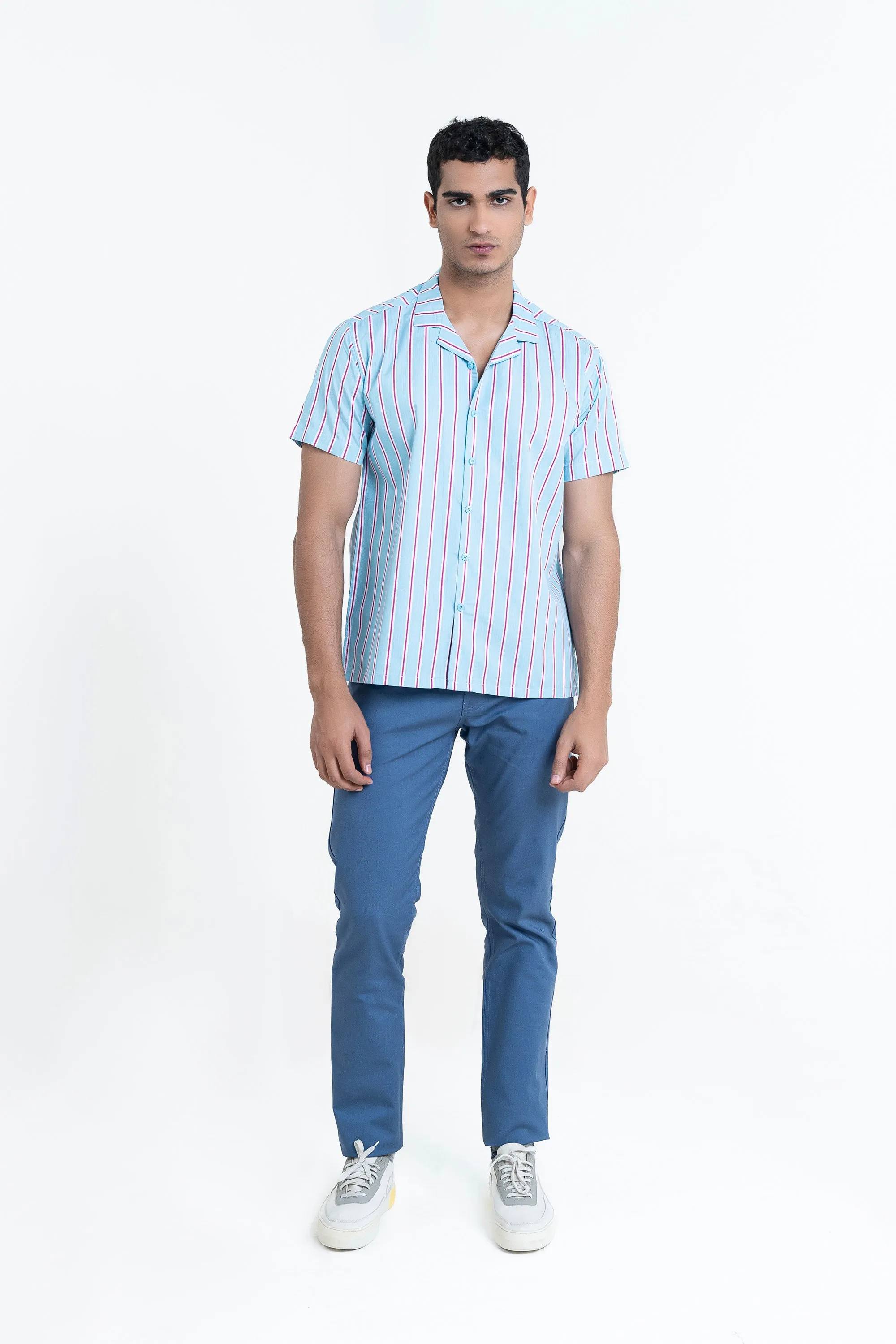 Light Blue Half Sleeves Casual Shirt