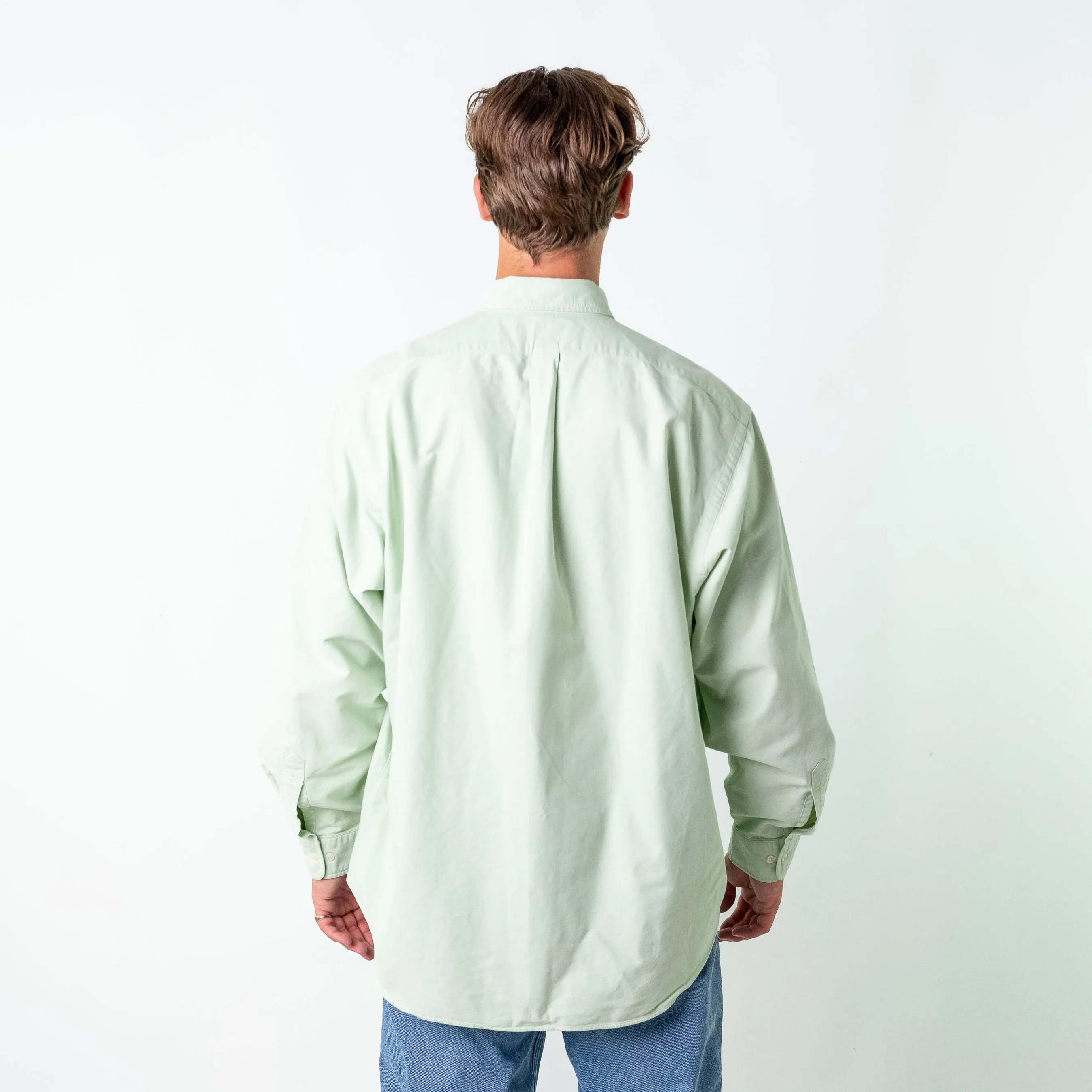 Light Green 90s Polo Ralph Lauren Longsleeve Casual Shirt (XXL)