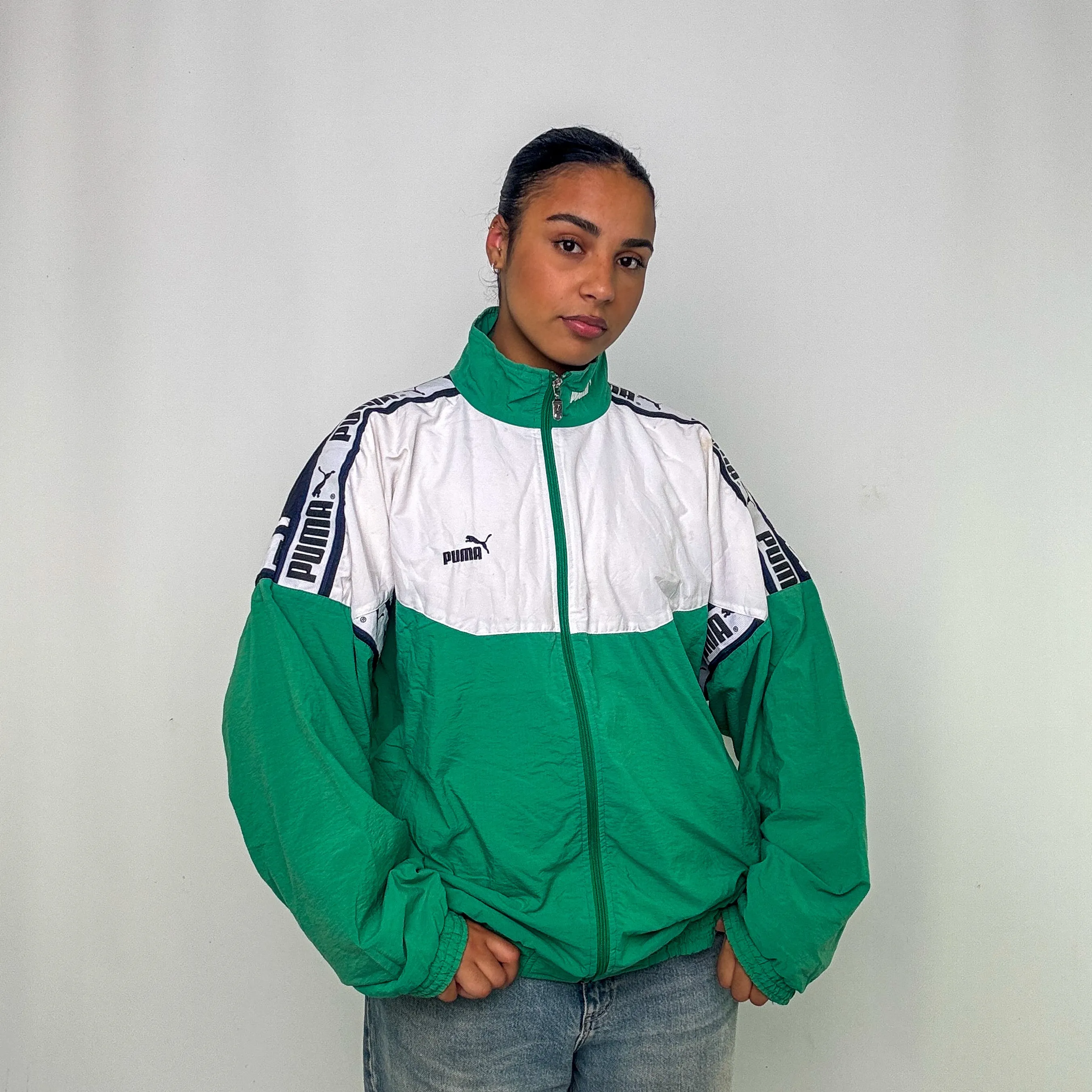 Light Green y2ks Puma Track Jacket (XL)