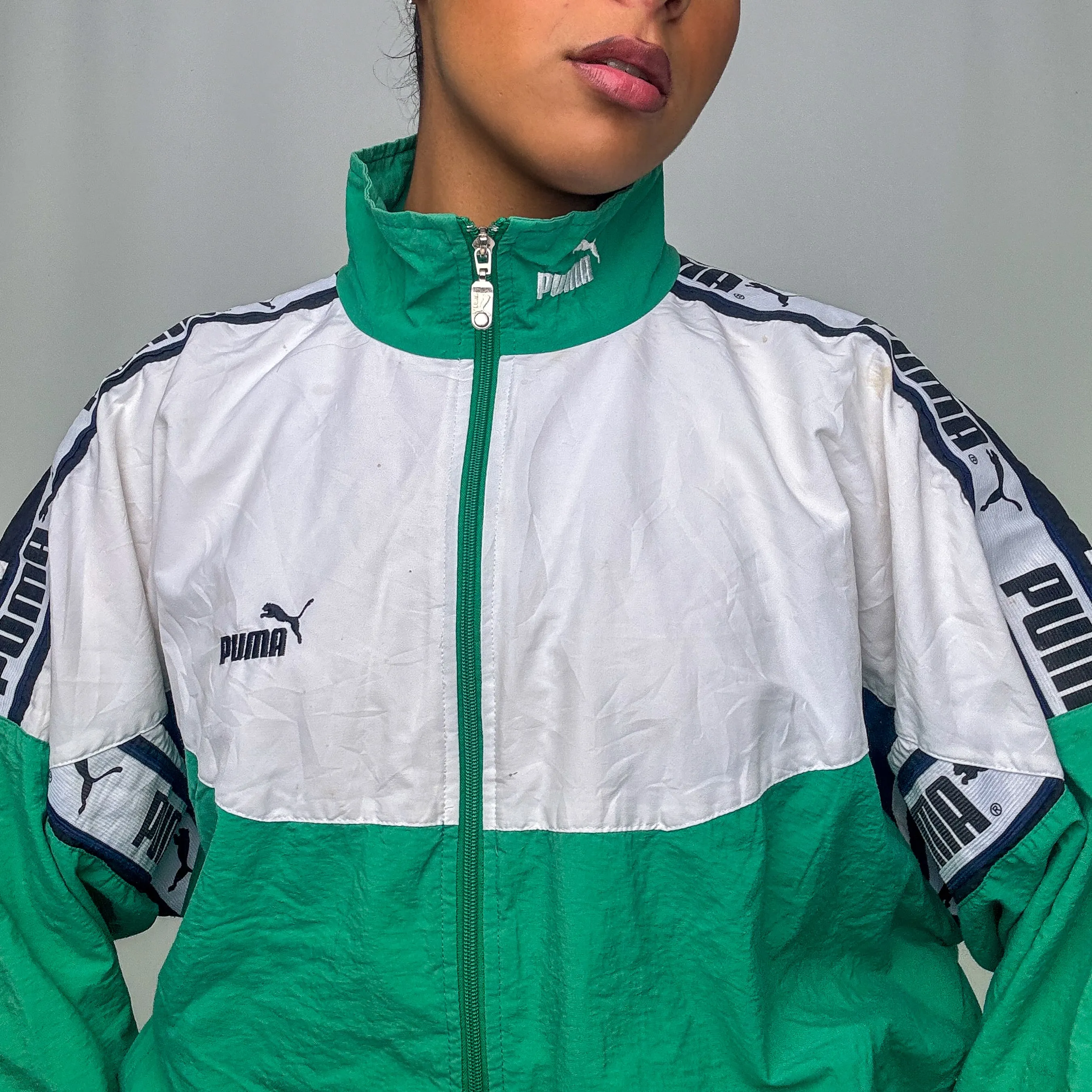 Light Green y2ks Puma Track Jacket (XL)