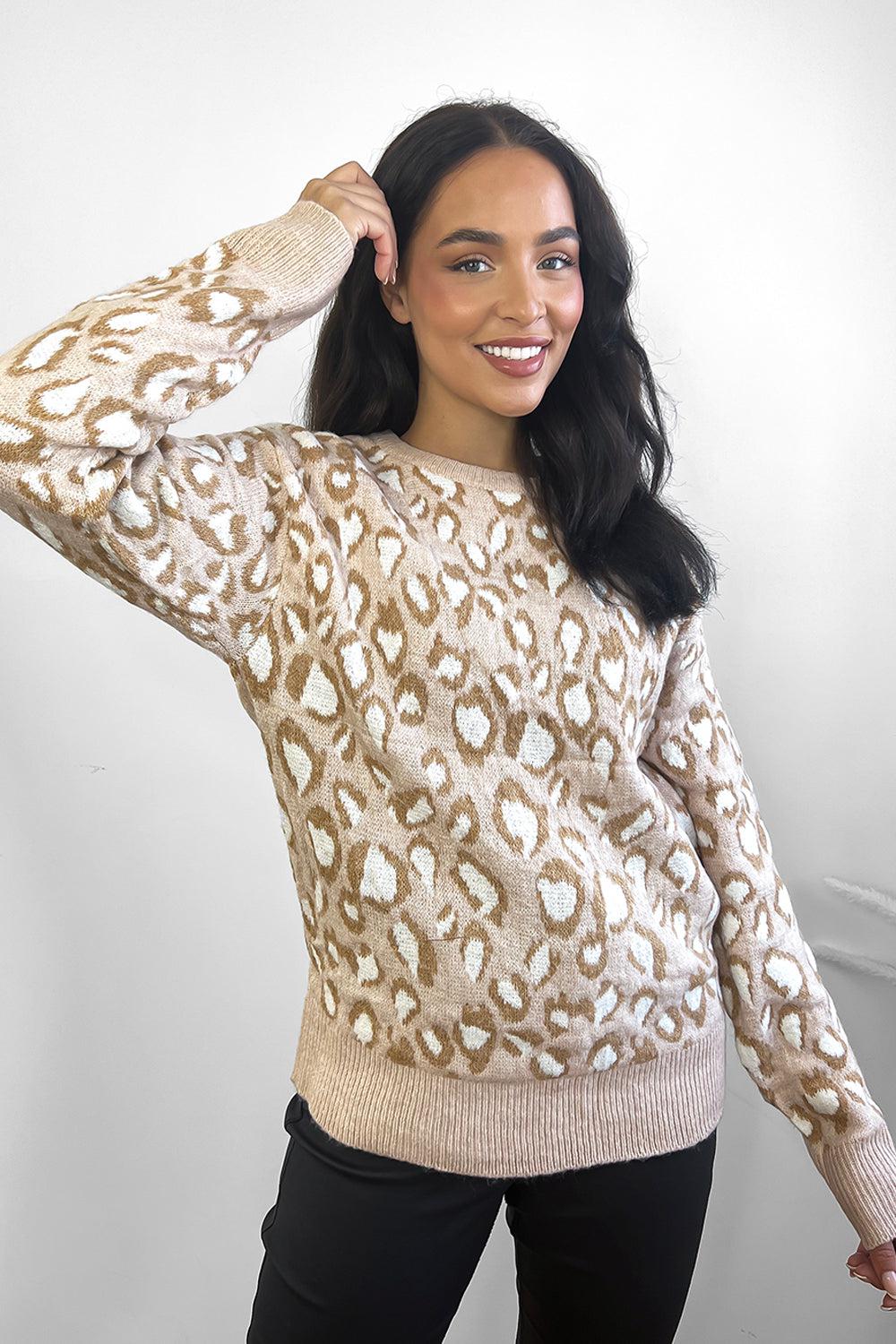 Light Grey Spotted Beige Pullover