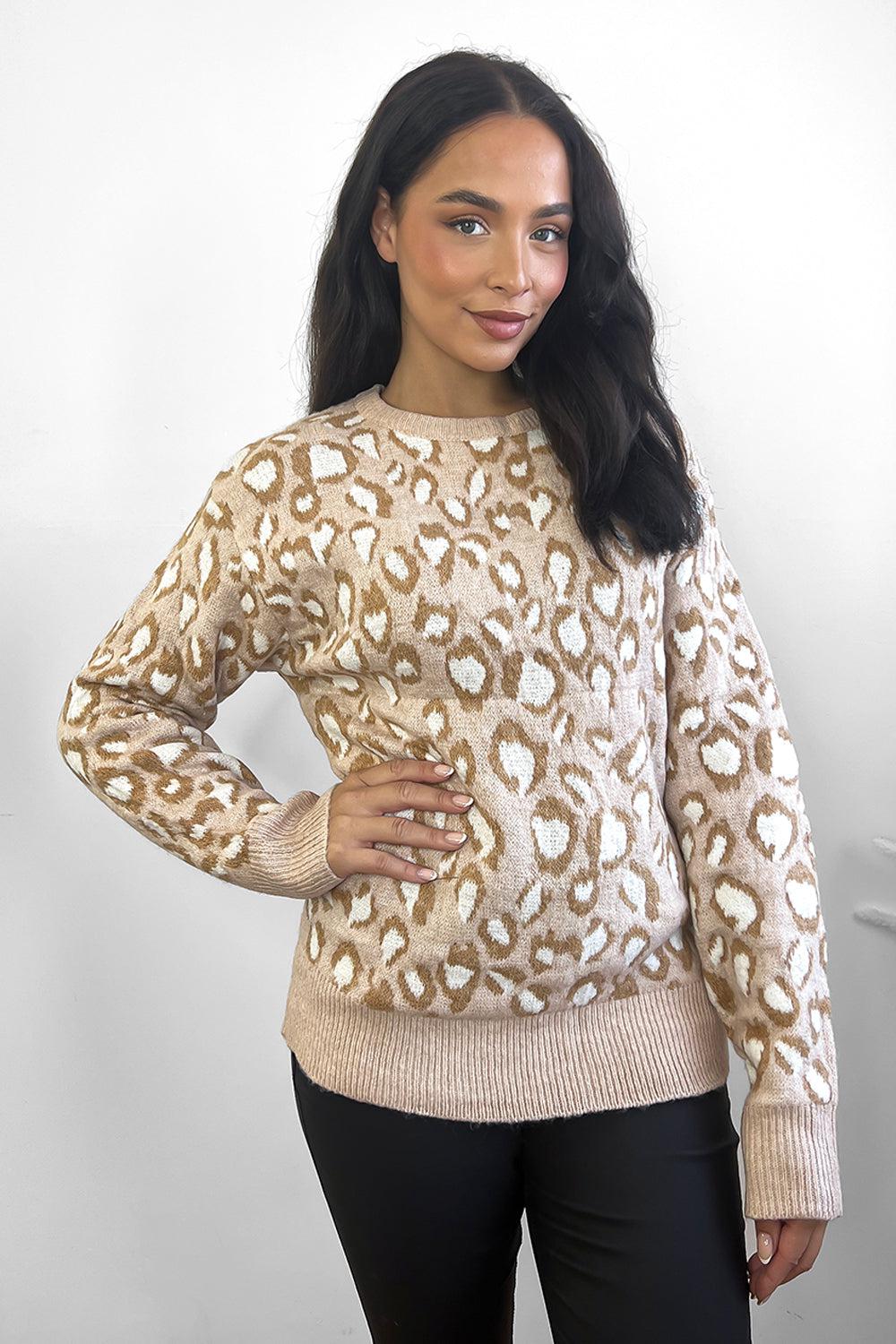 Light Grey Spotted Beige Pullover