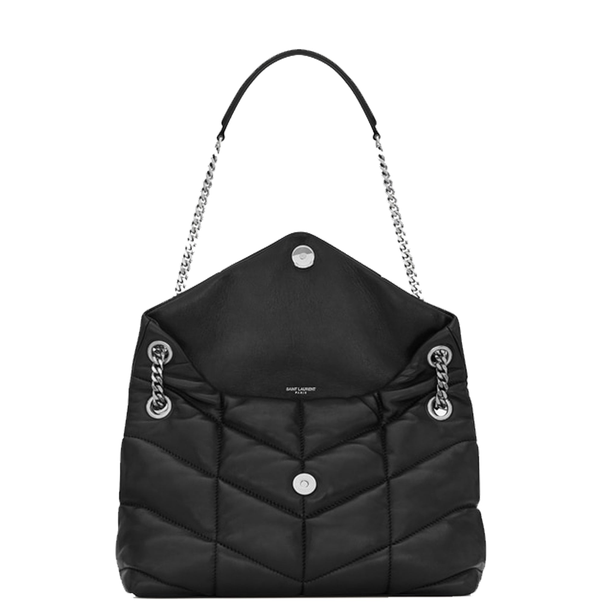 LouLou Puffer Small, Black/Nickle