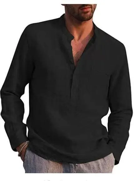 Mandarin Collar Casual Shirt