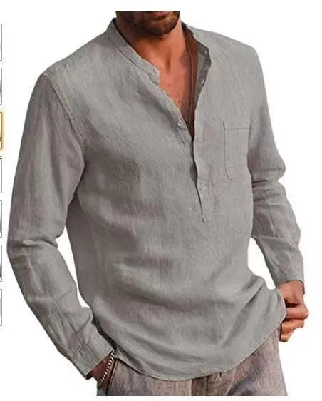 Mandarin Collar Casual Shirt