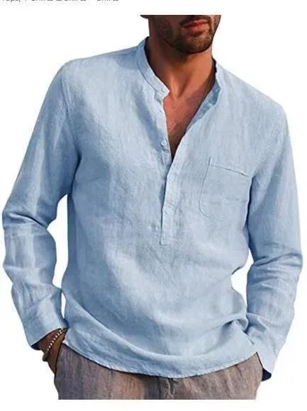 Mandarin Collar Casual Shirt