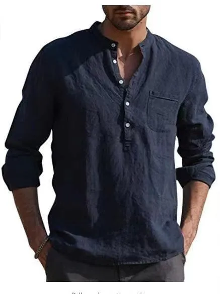 Mandarin Collar Casual Shirt