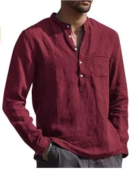 Mandarin Collar Casual Shirt